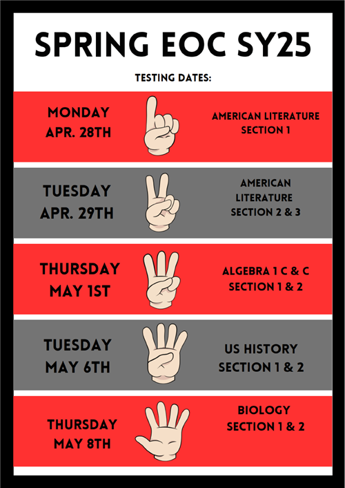 EOC Testing Dates